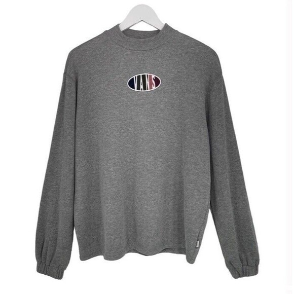 Vans Percy Mock Neck Sweater Heathered Gray Streetwear Casual Oversized XS NWT - Picture 3 of 10